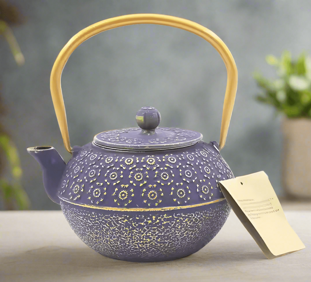 Light blue glazed teapot